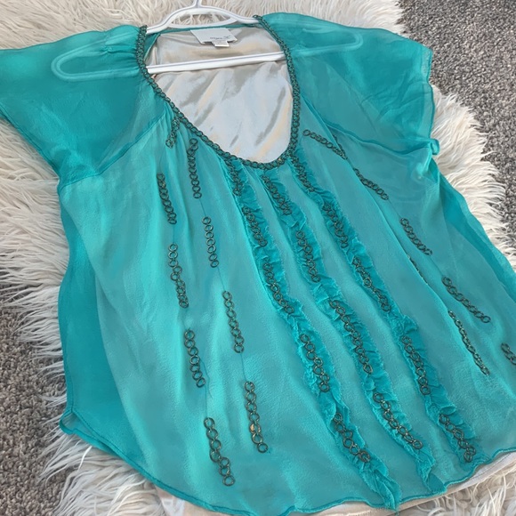 Aryn K Silk Blouse M - Picture 3 of 5